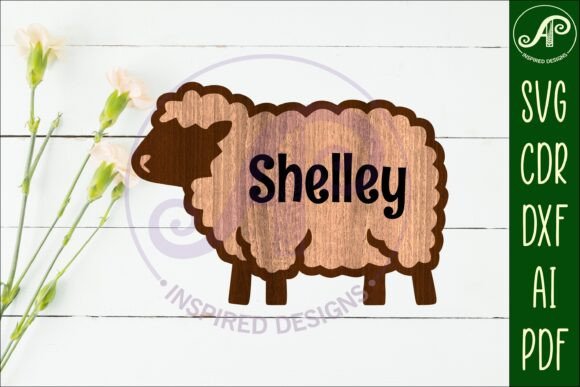 Download Sheep Outline Two Layer Name Sign - Layer name sign Collection