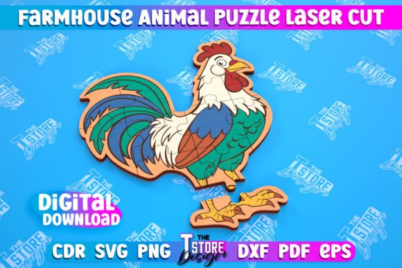 Download Farmhouse Puzzle | Rooster Shape Puzzle - Farmhouse Collection