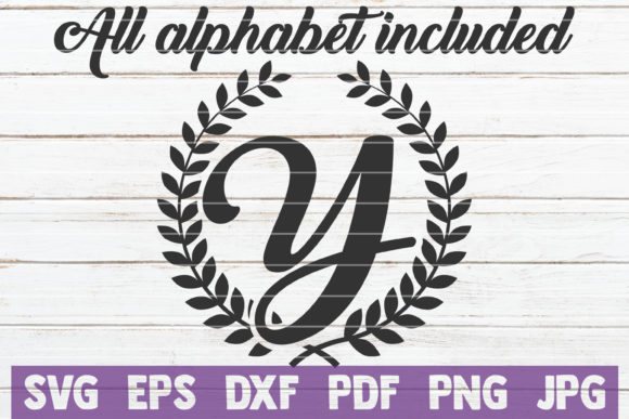 Download Wreath Monogram Alphabet Cut File - Alphabet cut file Collection