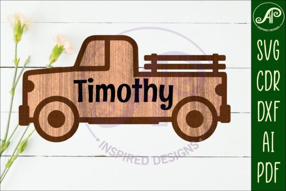 Download Farm Truck Outline Two Layer Name Sign - Layer name sign Collection