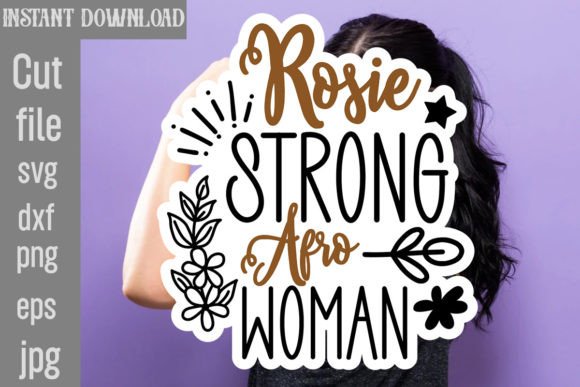 Download Rosie Strong Afro Woman SVG Cut File - Premium Resources
