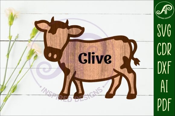 Download Cow Outline Two Layer Name Sign - Layer name sign Collection
