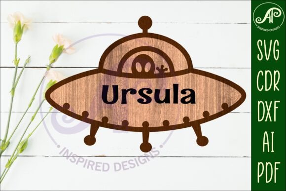 Download UFO Outline Two Layer Name Sign - Premium Resources