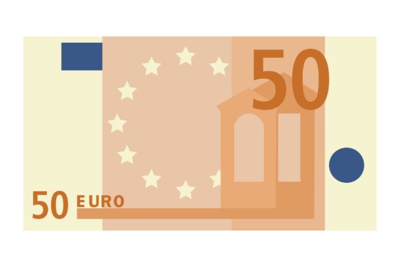 Download Simple Icon of 50 Euro Banknote for Wall - For wall Collection