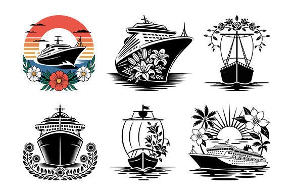 Download Floral Cruise Ship Svg,floral Boat Bundl - Ship svg Collection